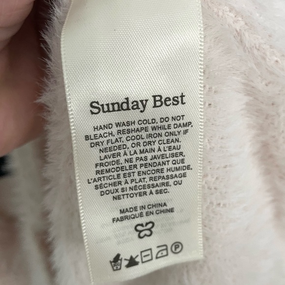 Aritzia Sunday Best Reese Cardigan Sweater Baby Pink.  17 - Picture 5 of 7